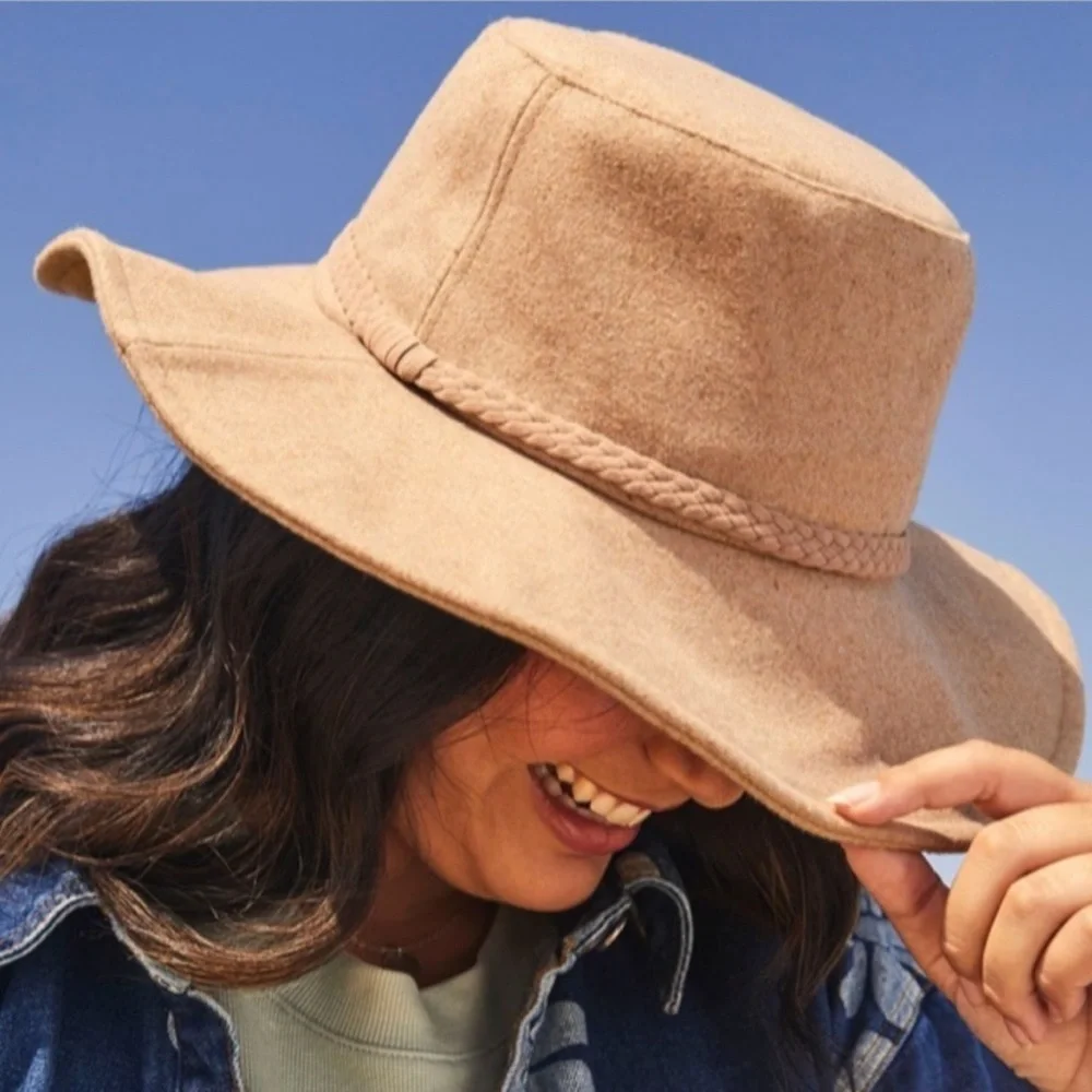 NWT - ASN Hats “Harper” Floppy Boater Felt Festival Hat
